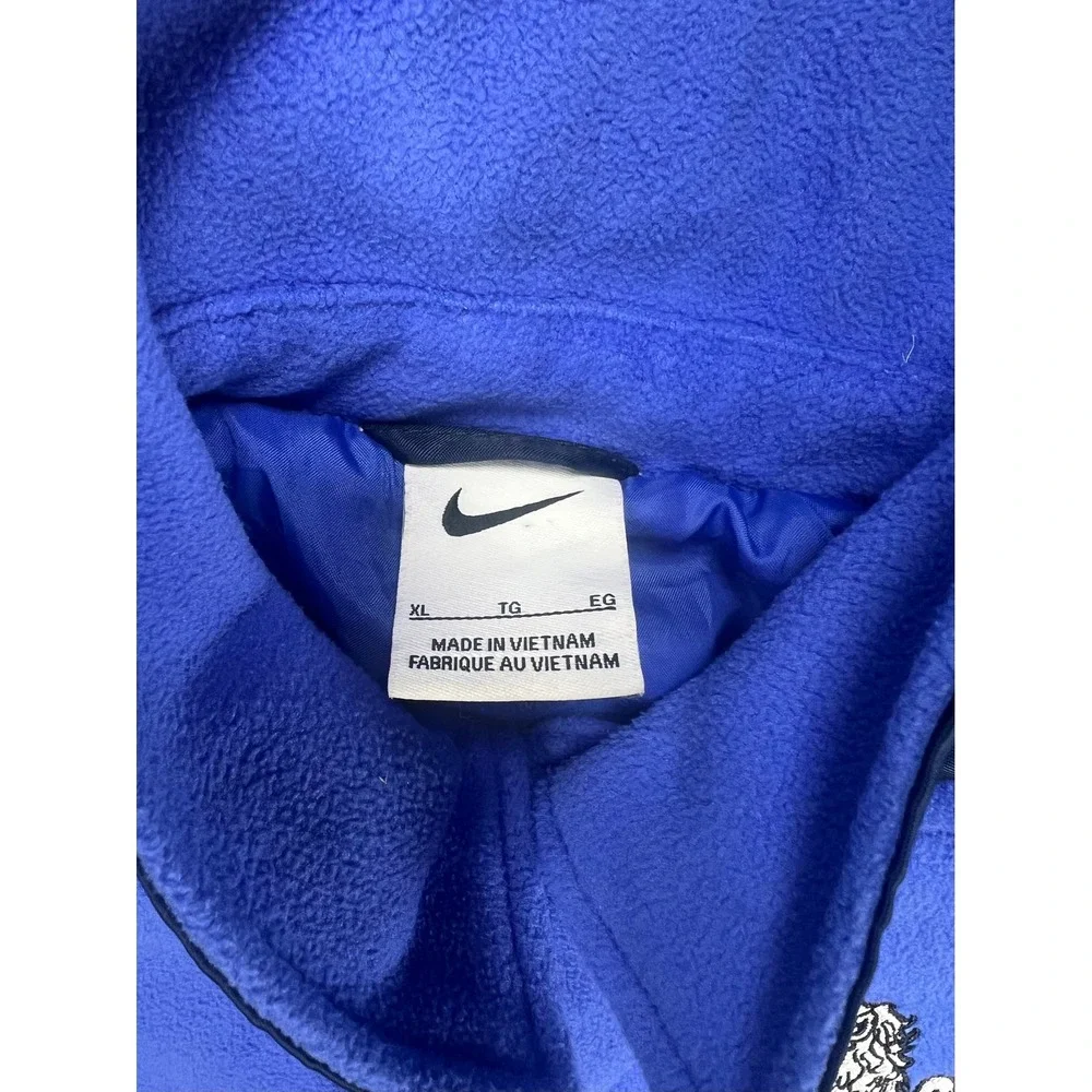 Nike LeBron James Varsity Fleece Jacket‎ Mens XL Blue Navy Lion Crest Snap Front